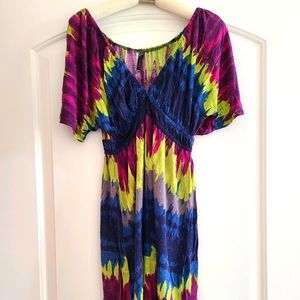 Short sleeves elastic detailed dress